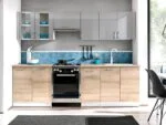 Zestaw mebli kuchennych ecoModel 2,6 m szary sonoma