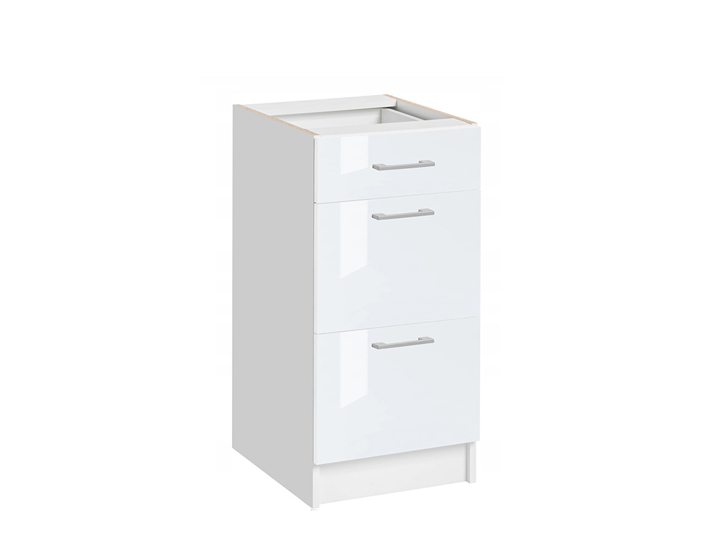 Szafka z szufladami 40 cm w kolorze biały połysk EcoModel
