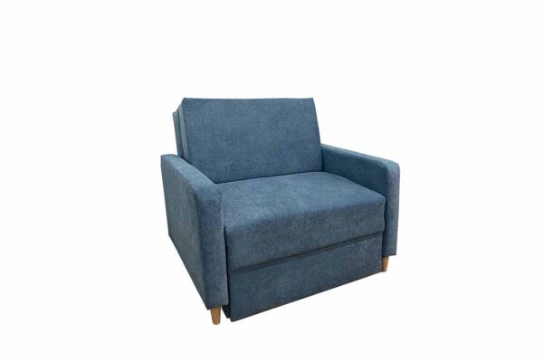 Sofa BRAWO fotel jednoosobowy z funkcją spania niebieski