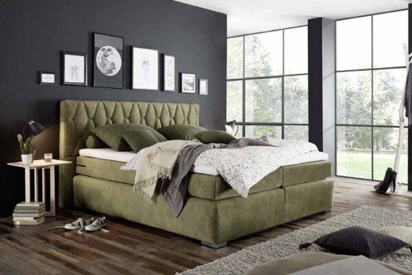 Boston łóżko tapicerowane zielone