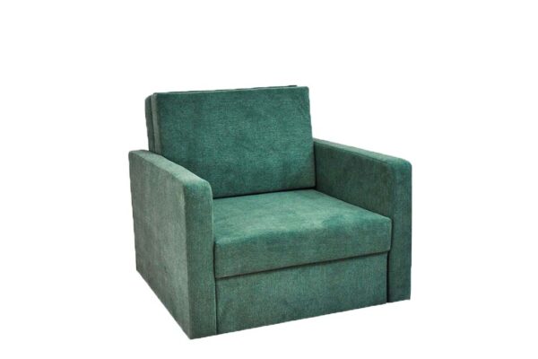 fotel z funkcją spania jednoosobowy sofa rozkładana fun zielone