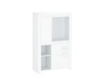 Kolekcja LINGO regał niski dwudrzwiowy  biały połysk