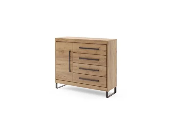 Komoda Capri 4 z szufladami. Craft złoty