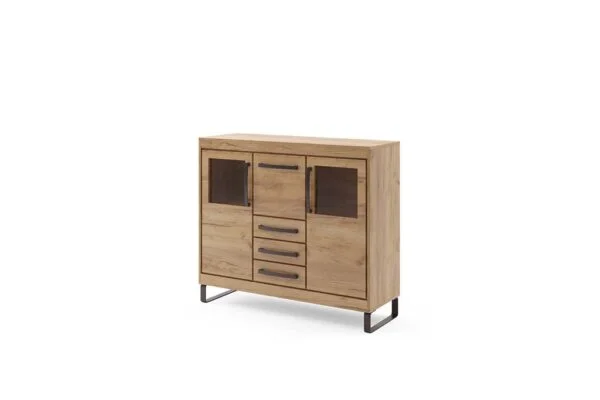 Komoda Capri 7 z szufladami. Craft złoty