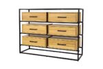 komoda debowa metal kd371 kolor naturalny