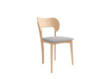 Krzesło KT64 z tapicerowanym siedziskiem.