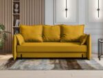 Sofa HANA z funkcją spania musztardowa