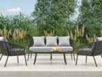 ROCCA zestaw ogrodowy ( sofa + fotel 2x + ława ), ciemny popiel / jasny popiel (1p=1szt)