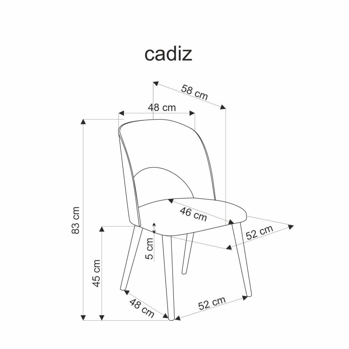 CADIZ krzesło dąb naturalny / popiel (1p=2szt) - obrazek 11