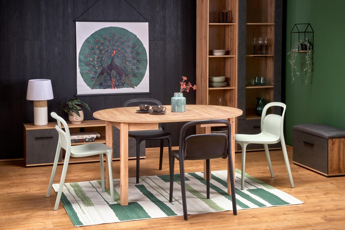 RINGO stół kolor blat dąb craft, nogi - dąb craft (102-142x102x76 cm) (2p=1szt) - obrazek 1