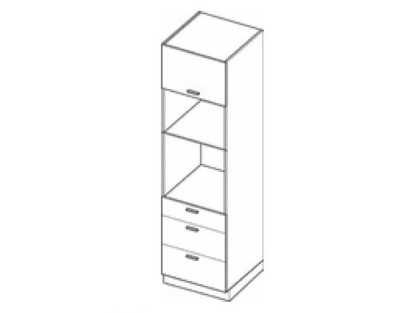 Kolekcja BLANKA Słupek SPS 6/3/2357 do zabudowy piekarnika i mikrofalówki - 60 cm. Front laminowany