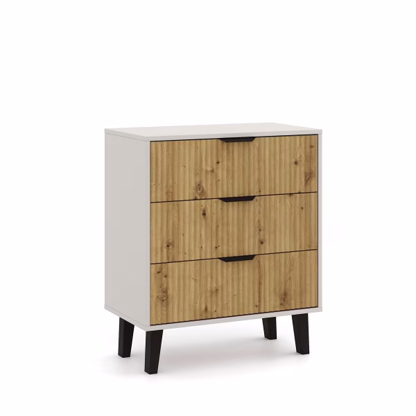 Kolekcja BORG DUO komoda 3s kaszmir / dąb artisan