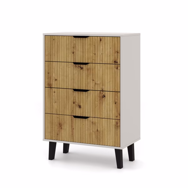 Kolekcja BORG DUO komoda 4s kaszmir / dąb artisan
