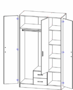 system KAMI szafa z lustrem 3d2s RAMA dąb sonoma / biały - obrazek 4
