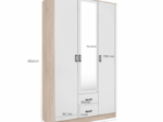 system KAMI szafa z lustrem 3d2s dąb sonoma / biały
