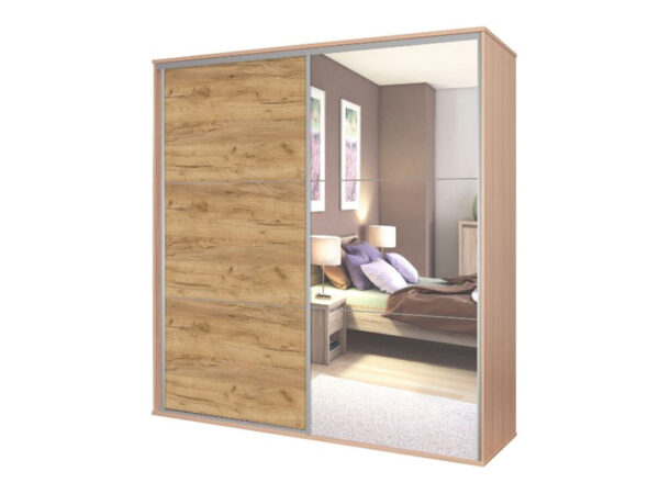 Kolekcja BOSS szafa 125 x 210 cm Dąb Craft Złoty / Lustro