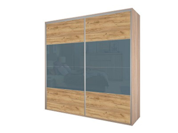 Kolekcja BOSS szafa 180 x 240 cm Lacobel Grafit / Dąb Craft Złoty