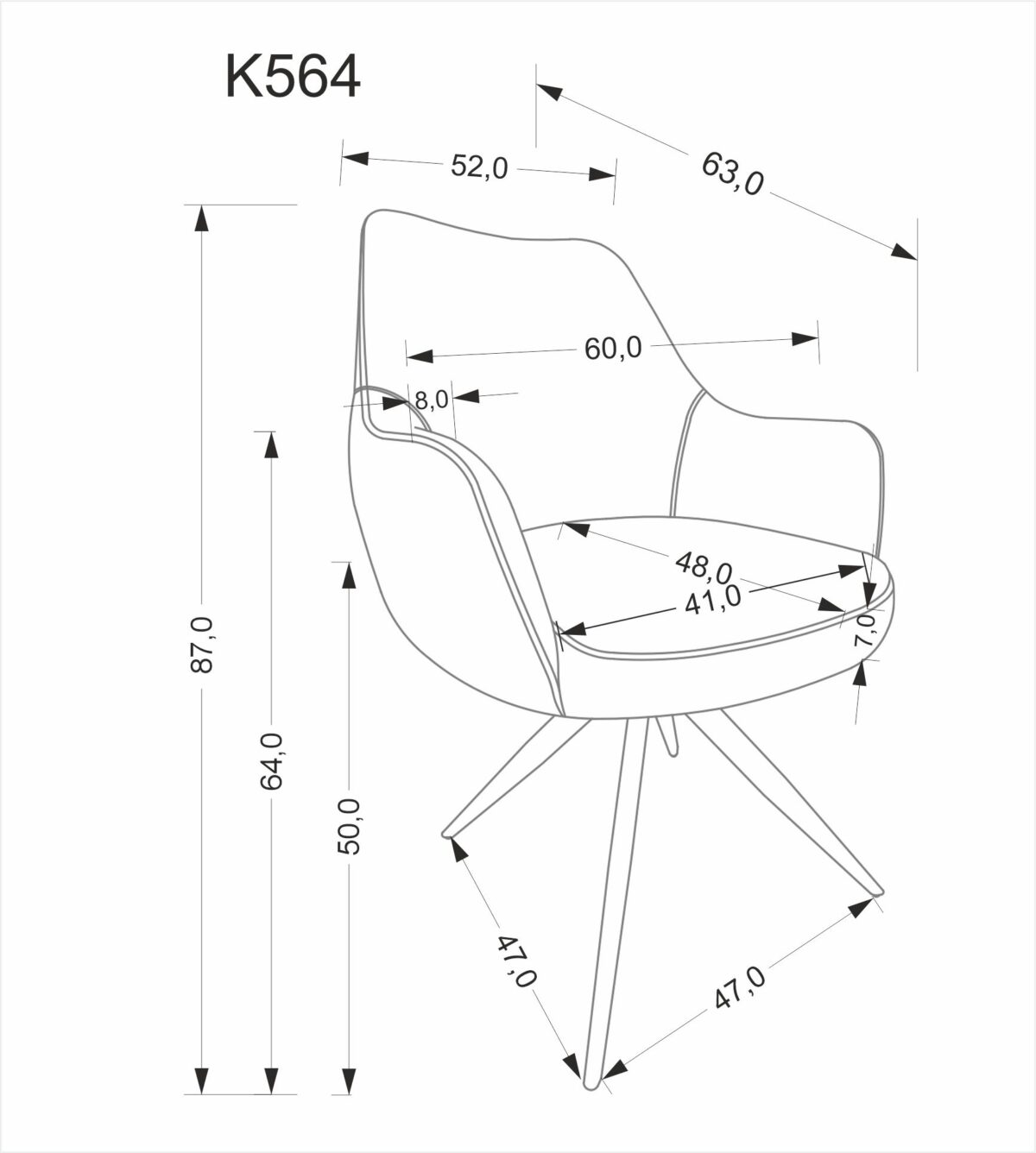 K564 krzesło popielaty - obrazek 15