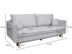 Sofa ERIS z funkcją spania szara - obrazek 2