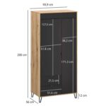 Kolekcja BELLANO szafa 2d2s [F] dąb evok / czarny - obrazek 4