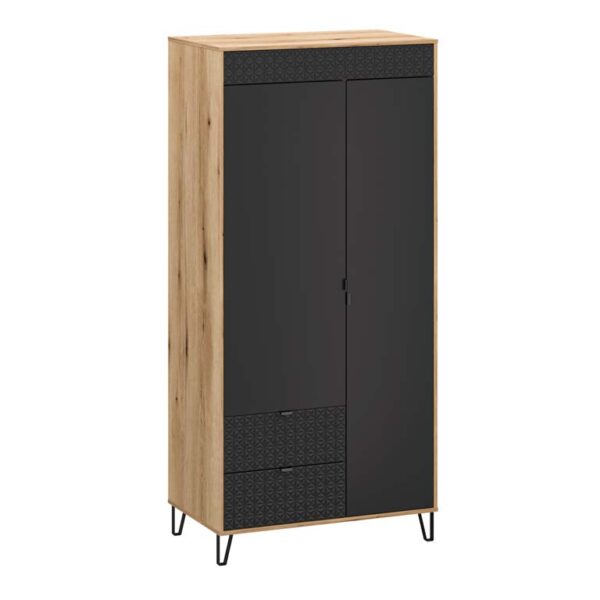 Kolekcja BELLANO szafa 2d2s [F] dąb evok / czarny