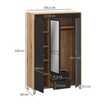 Kolekcja BELLANO szafa z lustrem 3d2s [H] dąb evok / czarny - obrazek 4