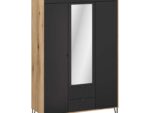 Kolekcja BELLANO szafa z lustrem 3d2s [H] dąb evok / czarny