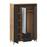 Kolekcja BELLANO szafa z lustrem 3d2s [H] dąb evok / czarny - obrazek 2