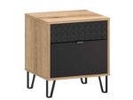 Kolekcja BELLANO szafka nocna 1s dąb evok / czarny