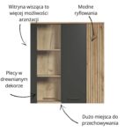 Kolekcja ESTEBAN witryna wisząca 2d1w grafit / dąb evok - obrazek 9
