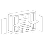 KOMODA DO SALONU ANTICA A-1 - KRAFT ZŁOTY - KRONOSPAN K003 - obrazek 4
