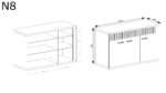 KOMODA DO SALONU NATURAL​ N-8 - RIBBECK - KRONOSPAN 5493, kratka - obrazek 5