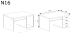 BIURKO Z SZUFLADAMI NATURAL​ N-16 - RIBBECK - KRONOSPAN 5493 - obrazek 4