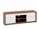 DALLAS 11-01 orzech naturalny/MDF biały połysk - szafka RTV