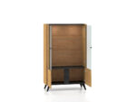 Toscania 03 Dąb Baltic Dune/Jesion Prestige Czarny - witryna 2W2D - obrazek 11