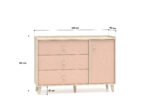 Mevel 05 Piasek pustyni/Millennial pink - komoda 1D3S - obrazek 7