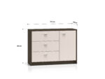 Avante 05 dąb windmill / MDF cashmere połysk - komoda 1D3S - obrazek 7