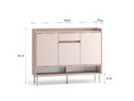Voco 02 dąb cremona terracotta / cashmere - komoda 3D1S - obrazek 7