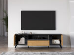 Toscania 06 Dąb Baltic Dune/Jesion Prestige Czarny - RTV 2D1S - obrazek 5