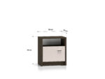 Avante 08 dąb windmill / MDF cashmere połysk - szafka nocna 1D - obrazek 7