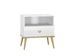 Goldin 0701 Biały alpejski/Biały połysk - szafka nocna