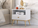 Goldin 0701 Biały alpejski/Biały połysk - szafka nocna - obrazek 5