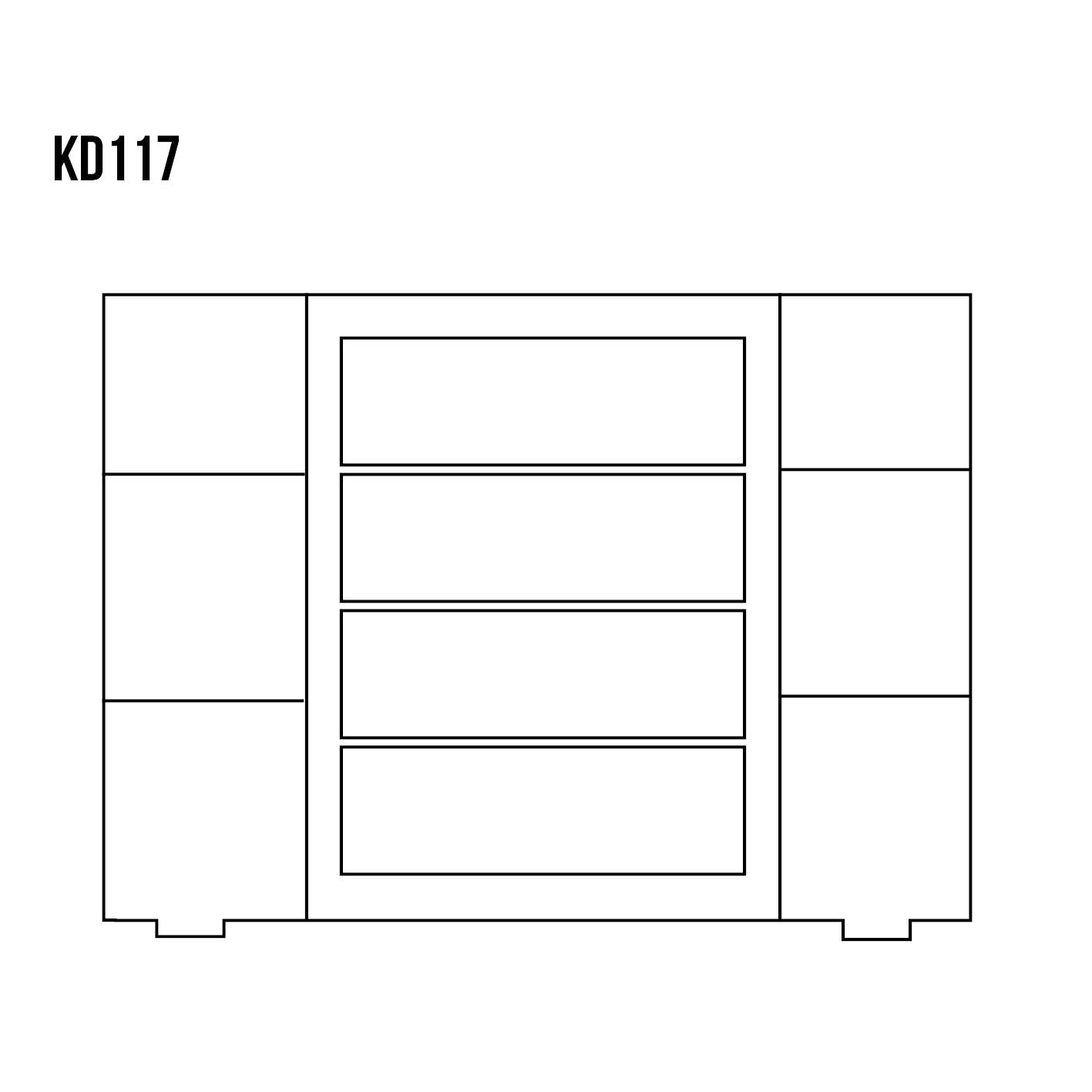 DREWMAX-RYSUNEK-TECHNICZNY-KOMODA-KD117.jpg Komoda Sosnowa CORSICA KD117 118x100x47 cm - obrazek 1