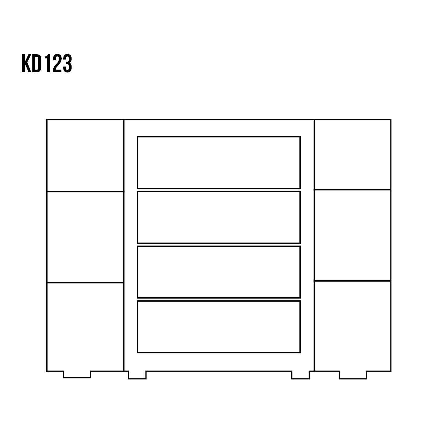 DREWMAX-RYSUNEK-TECHNICZNY-KOMODA-KD123.jpg Komoda Sosnowa CORSICA KD123 156x100x47 cm - obrazek 1