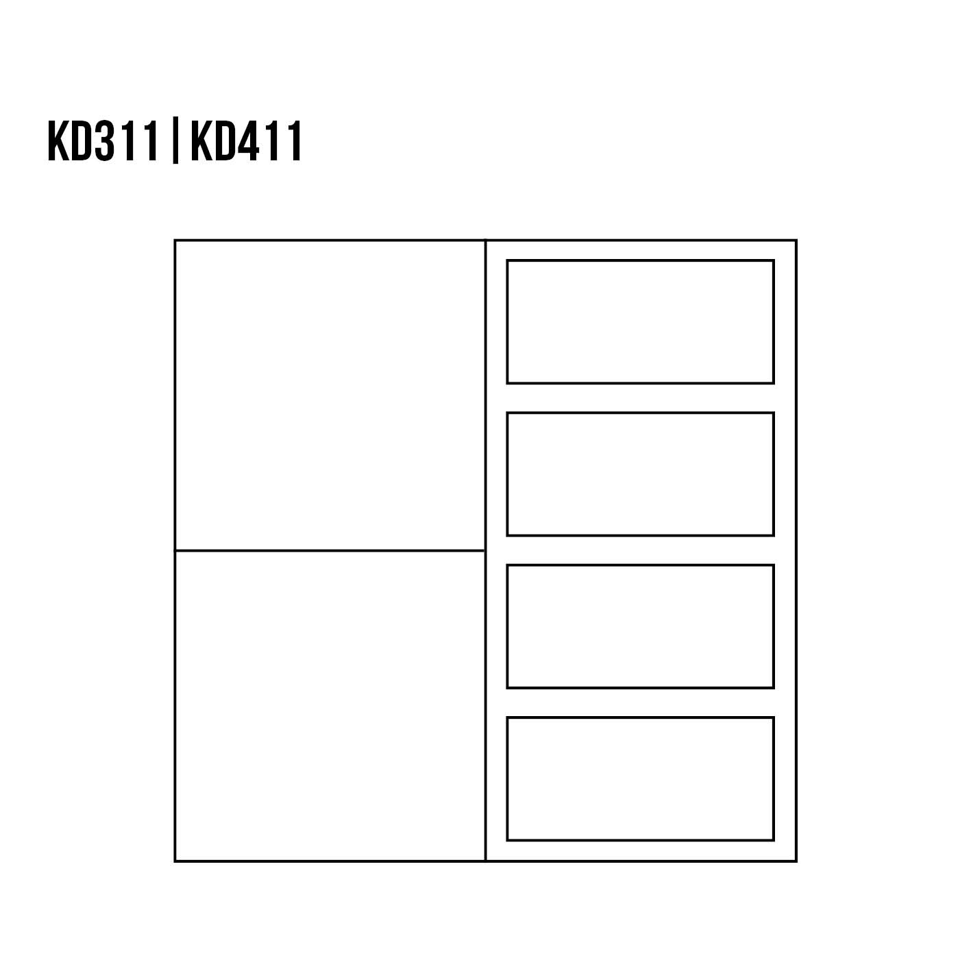 DREWMAX-RYSUNEK-TECHNICZNY-KOMODA-KD311-411.jpg Komoda Dębowa VIP KD311 90x90x41 cm - obrazek 1