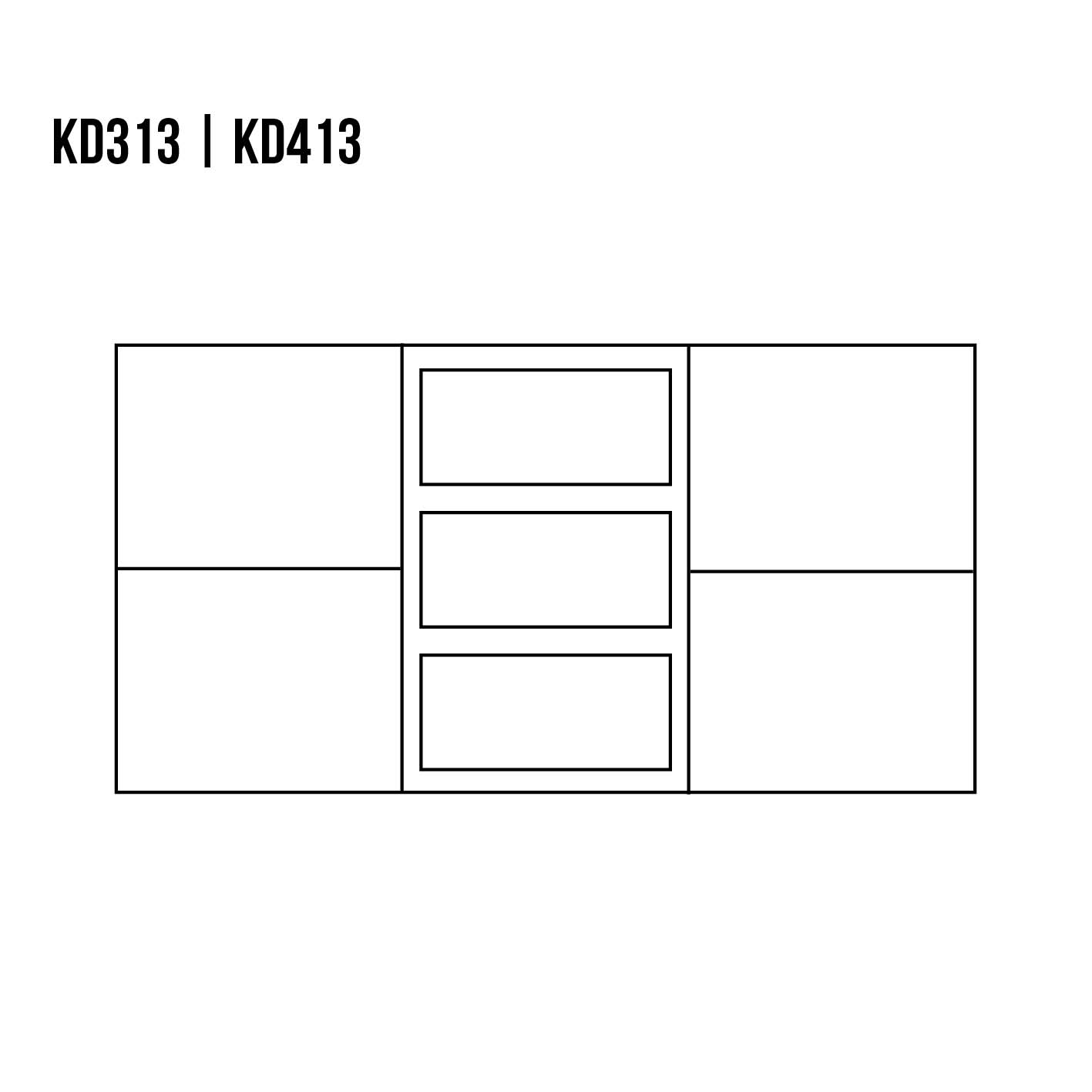 DREWMAX-RYSUNEK-TECHNICZNY-KOMODA-KD313-413.jpg Komoda Dębowa VIP KD313 140x90x41 cm - obrazek 1