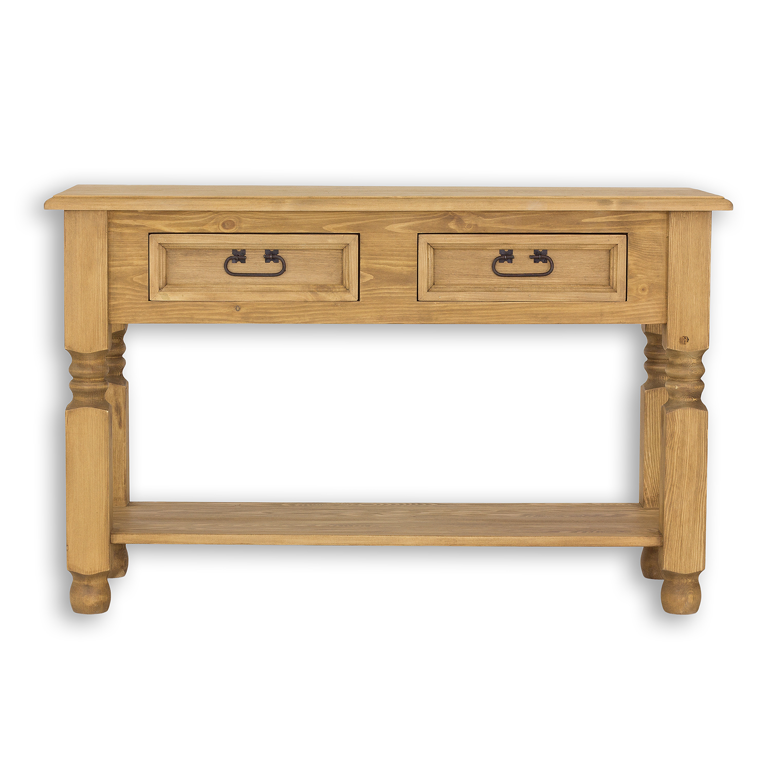 stolik przyścienny z półką lite drewno Toaletka Metalowa RUSTIKAL LT700 120x74x45 cm - obrazek 1