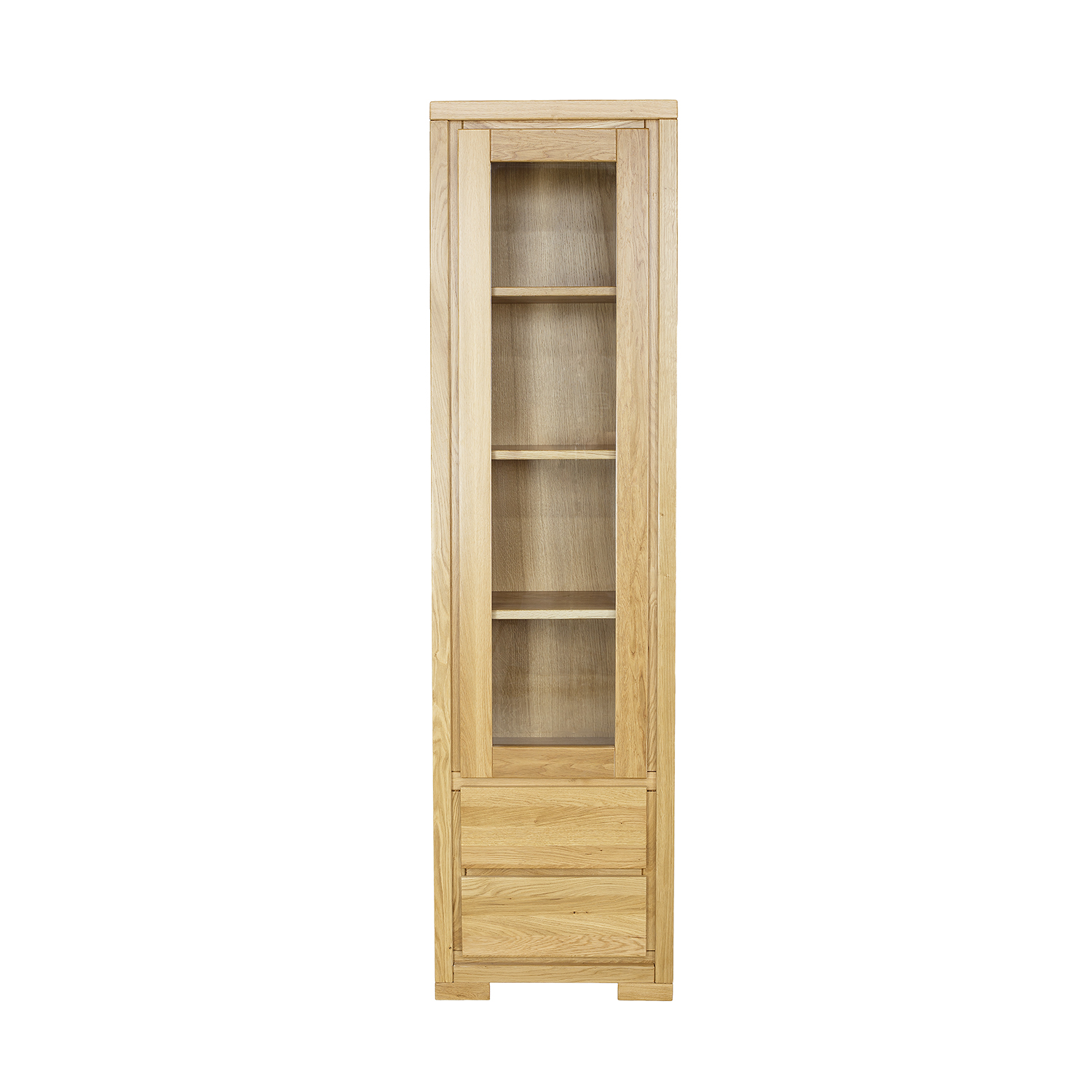 DREWMAX-WITRYNA-DEBOWA-KW351-NATURALNY-INT_1.jpg Witryna Dębowa CLASSIC KW351 53x195x40 cm - obrazek 1