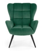 Fotel wypoczynkowy TYRION 75 cm ciemny zielony / zielony velvet do salonu - obrazek 6