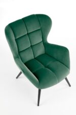 Fotel wypoczynkowy TYRION 75 cm ciemny zielony / zielony velvet do salonu - obrazek 7
